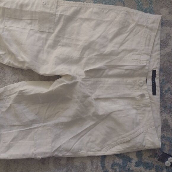 Vintage Mens Sean John size 36 baggy shorts blend linen and cotton new white - Picture 1 of 5